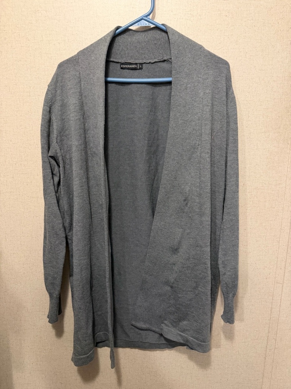 Esperanza Lightweight Open Front Cardigan - Gray